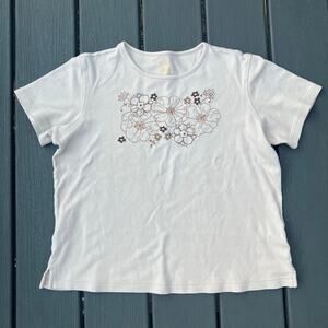 Beige floral embroidered shirt, bohemian boho chic fairycore Y2K cottagecore
